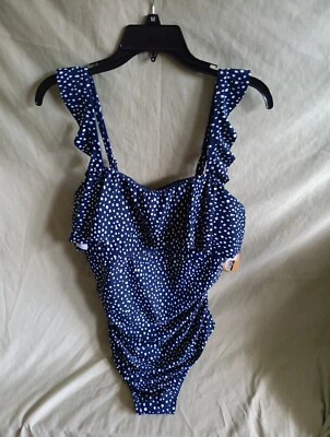 Traje de baño Kona Sol para mujer talla 16 lunares totalmente forrado una pieza de natación Foto 1 de 4