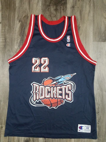 Houston Rockets #22 Clyde Drexler NBA Basketball Champion Jersey Mens Size 48 XL Cover