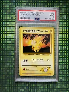 1998 Pokemon Palestra Giapponese Tenente Surge's Pikachu Lv.10 #25 PSA 9 - Foto 1 di 3