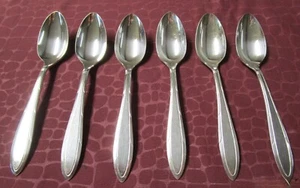 REVERIE 6 Silverplate Demitasse Spoons Sleek Handles 1939 No Monograms gu - Picture 1 of 4