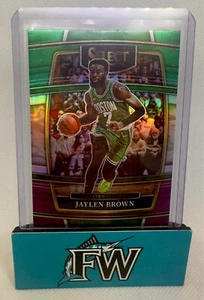 2021-22 Panini Select - Concourse Jaylen Brown #67 Green White Purple Prizm - Picture 1 of 2