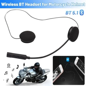 Bluetooth 5.1 Motorcycle Helmet Headset Headphone Speaker Motorbike Intercom Mic - Picture 1 of 9