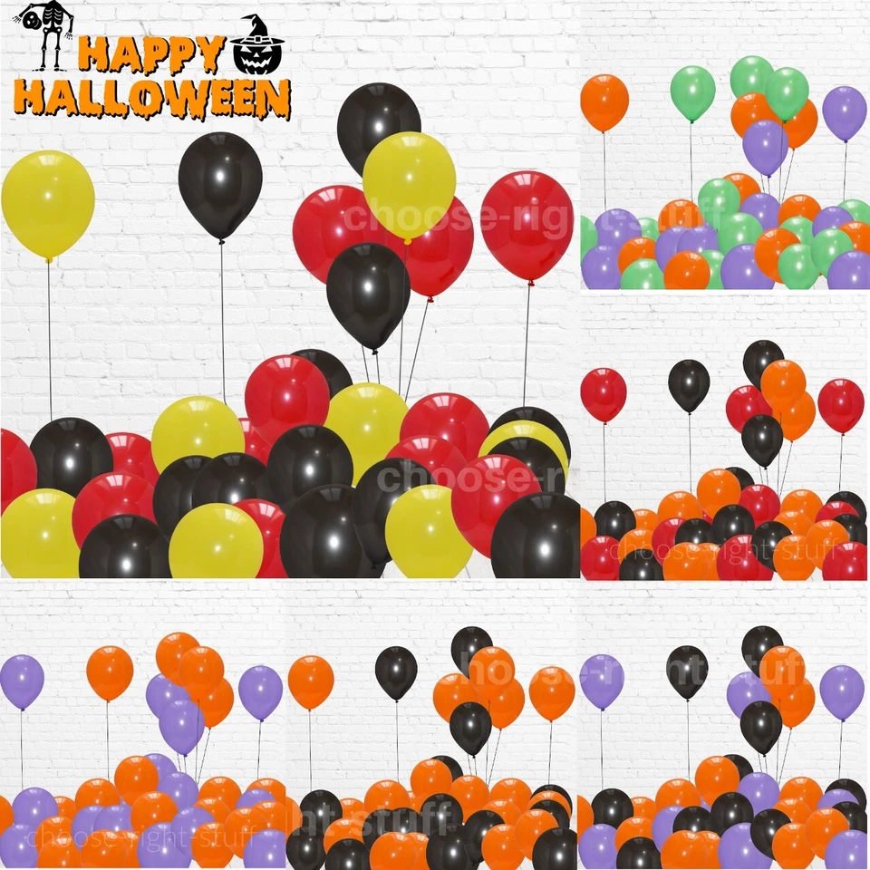 PANNU DESIGN 100 X Halloween Balloons Purple Black Orange Balloon Halloween Theme Party DECOR