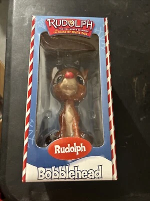RUDOLPH EL RENO NARIZ ROJA BOBBLEHEAD CON CAJA Toyssite 2001 De colección Nuevo de Lote Antiguo Foto 1 de 4