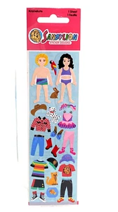 VTG NOS Sandylion Stickers Blonde Boy Brunette Girl Dress Up Clothes Cowboy Pets - Picture 1 of 2