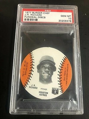J.R. Richard 1977 Burger Chef Funmeal Discs Graded PSA 10 GEM MT Astros POP 2 - Image 1 of 2