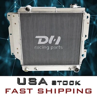 Radiador de aluminio de 4 filas para Jeep Wrangler 1987-2006 YJ TJ GM Chevy Mopar 2,4-4,2 L Foto 1 de 4