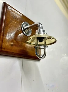 The Nautical Aluminum Maritime Swan Sconce Ship Light with Brass Shade 5 Pcs - Picture 1 of 8