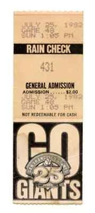 San Francisco Giants vs Los Angeles Dodgers 1982 Ticket Stub - Picture 1 of 2