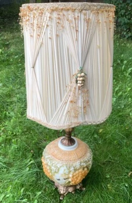 CARL FALKENSTEIN TABLE LAMP, MID-CENTURY LAMP Orange Grapevine - Image 1 of 4