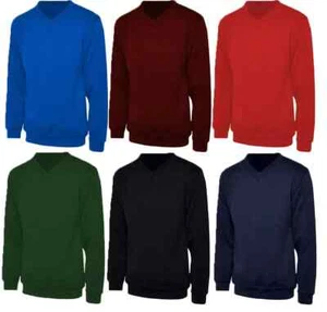 Klassischer Herrenpullover mit V-Ausschnitt Sweatshirt Langarm lässig einfach Pulli Oberteil UK - Bild 1 von 7