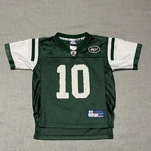 New York Jets Jersey Kids Large Green Chad Pennington Jersey Reebok Distressed - Picture 1 of 11