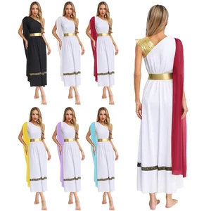 Damen Outfit Prinzessin Griechisch Toga Party Kostüm Griechisch Kleid Uralt Gewand Maxi - Bild 1 von 76