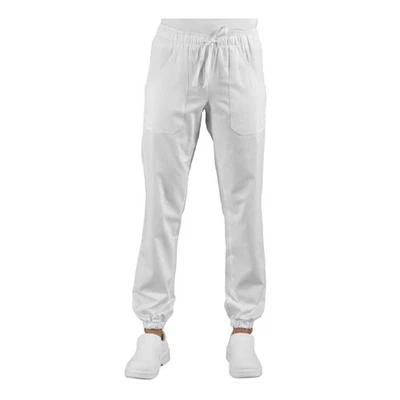 Pantalone Cuoco Pantagiaffa Bianco Cotone - Isacco - Divisa Medico Infermiere - Immagine 1 di 3