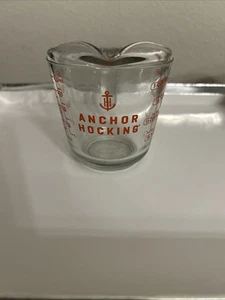 Vintage Anchor Hocking Messbecher 2 Tassen Kapazität Standard & Metrisch Kostenloser Versand - Bild 1 von 3