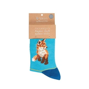 Wrendale Designs 'Born to be Wild' Fox Children's Socks - Picture 1 of 1