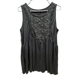 Camiseta sin mangas Torrid Babydoll para mujer talla 1 gris bordada encaje frontal elástica (leer) - Imagen 1 de 6