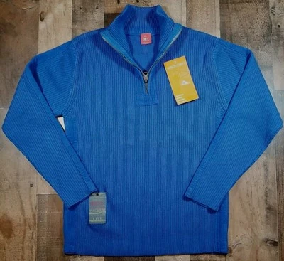 Suéter Monte Carlo Para Hombre Medio Azul 1/4 Cremallera Acanalado Informal Caballeros Media Cremallera Foto 1 de 4