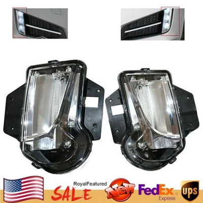 Left+Right For 2013-17 Cadillac XTS Bumper LED DRL Light Fog Lamp Clear Lens - Imagem 1 de 4