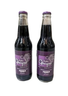 Jones Soda Nuka Cola 葡萄辐射 2 包 12 盎司玻璃瓶紫色罕见道具 — 第 1/4 张图片