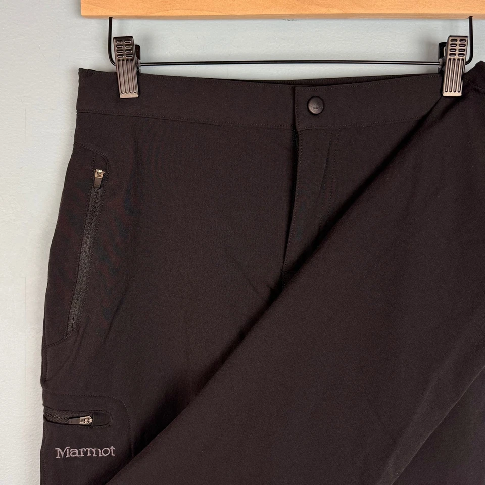 Pantalones softshell Marmot Scree para mujer pequeños negros mezcla de nailon bolsillos con cremallera senderismo Foto 1 de 4
