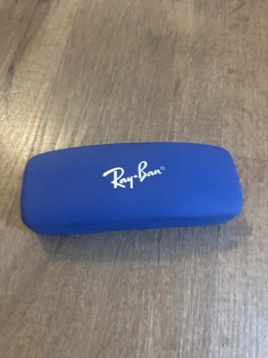 Estuche para gafas RAY-BAN carcasa rígida vibrante azul logotipo tapa abatible interior rojo Foto 1 de 2