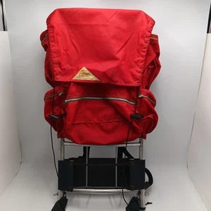Vintage KELTY External Frame Hiking Backpack Multi Pocket Red - Picture 1 of 14