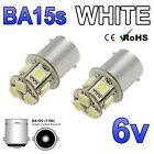 2 X 6V Blanc Ba15s 8 Smd 5050 Led Côté Intérieur Ampoules Mond 205 6 Volts