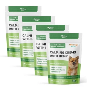 CALMING CHEWS(10) for Dog Anxiety Hyperactivity, Aggression, Stress Relief  x4 - Picture 1 of 9