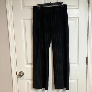 Y2K Wet Seal Low Rise Flare Leg Black White Pinstripe Pants Juniors Size 9 - Picture 1 of 11
