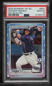 2020 Bowman 1st Edition Sky Blue Foil Wander Franco #BFE-1 PSA 10 GEM MT