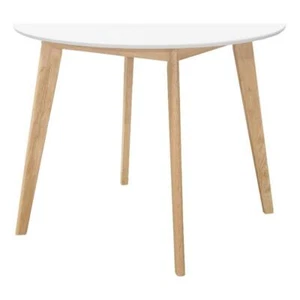 Coaster Breckenridge Wood Round Dining Table Matte White and Natural Oak - Picture 1 of 5