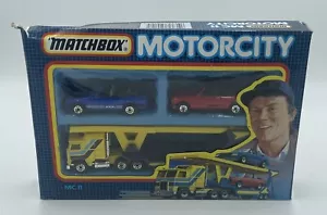MATCHBOX MOTORCITY MC11 MC-11 1987 KENWORTH CAR TRANSPORTER FORD ESCORT BMW 323 - Foto 1 di 11
