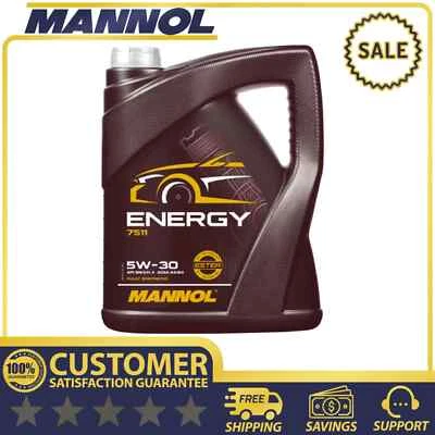 5L MANNOL ENERGY 5W30 FULLY SYNTHETIC ENGINE OIL SL/CF ACEA A3/B4 WSS-M2C913-B - Image 1 of 4