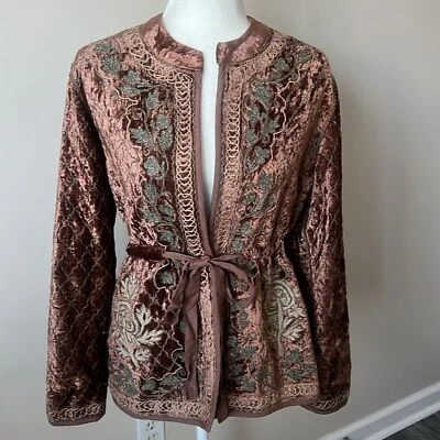 NUEVO Anthropologie Bl^nk London Valerie Chaqueta Tapiz Bordado Marrón Necana Foto 1 de 4