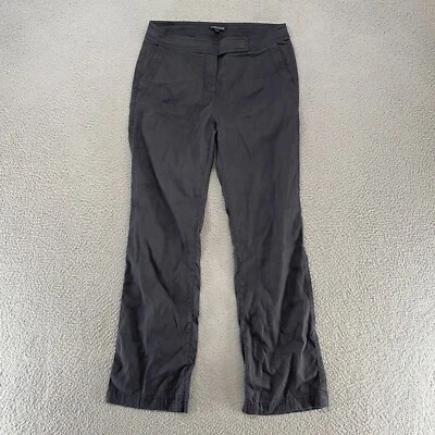 Eileen Fisher Linen Pants Womens 6P Stretch Straight Leg Mid Rise Charcoal - Image 1 of 4