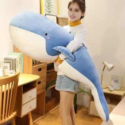 New Giant Size Plush Toy Sea Animal Blue Whale Soft Toy Stuffed Birthday Gift - Image 1 of 4