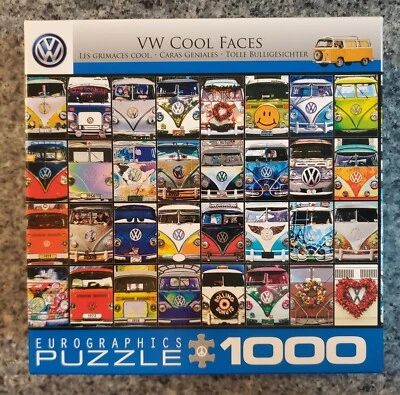Eurographics VW COOL FACES 1000 piece puzzle Volkswagen Bus COMPLETE - Image 1 of 4