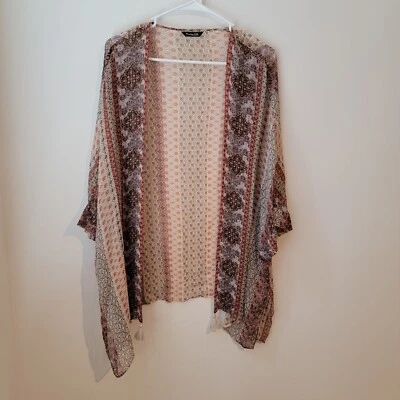 Massimo Dutti Kimono Womens Size Medium M Floral Colorful Top Semi Sheer - Image 1 of 4