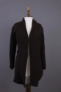 LAUREN RALPH LAUREN Brown Wool Silk Open Front Cardigan Sweater Size XS - Picture 1 of 21