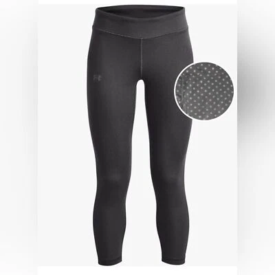 Under Armour Leggings Girl Size X-Large Youth Gray Polka dots pants gym training - Image 1 of 4