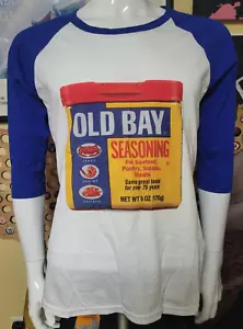 Womens Large Old Bay Seasoning Can Raglan Baseball Jersey Shirt New - Imagen 1 de 2