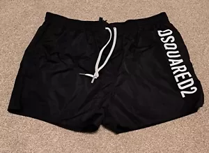 MENS DSQUARED TECH SWIMSHORTS BLACK SIZE EXTRA LARGE XL BNWT RRP £235 - Picture 1 of 6