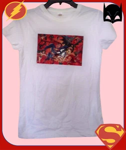 32 Bust Blanco Junior y Mujeres Superman Flash Batman SuperHeroes Camiseta Pullover - Imagen 1 de 4