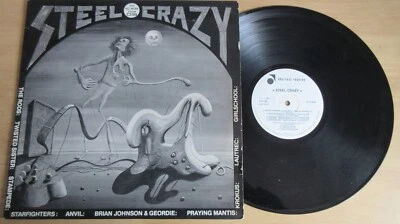 Steel Crazy LP 1982 *EX- /MINT*Girlschool/Anvil/Krokus/Brian Johnson/Rods Etc* - Image 1 of 2
