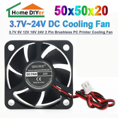 Lüfter Kühler 12V/24V DC Gehäuselüfter Axiallüfter, 50x50x20 mm, Fan Ventilator - Bild 1 von 4