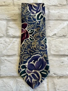TED LAPIDUS Purple Floral Print Neck Tie 58” - Picture 1 of 7