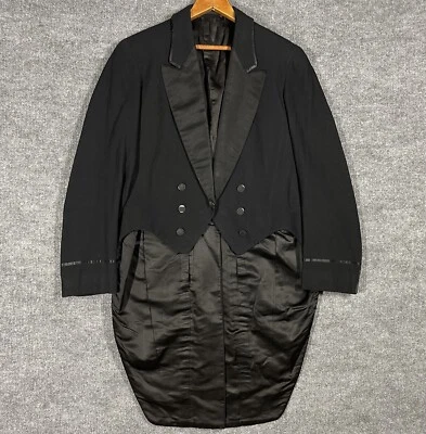 Jaqueta smoking vintage eduardiana Browning King & Co tailcoat década de 1910 década de 1920 - Imagem 1 de 4