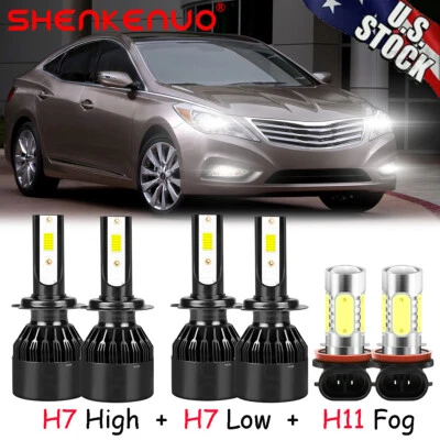 PARA Hyundai Azera 2011-2017 6x Combo Faros LED Bombillas antiniebla altas bajas Foto 1 de 4