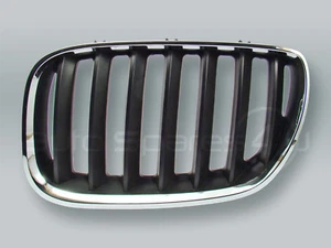 Parrilla de capucha delantera cromada/negra izquierda se adapta al BMW X5 E53 2005-2006 - Imagen 1 de 2